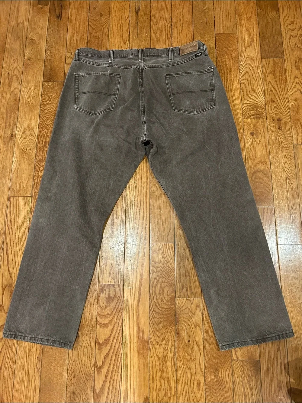 Wrangler Genuine Regular Fit Jeans Mens 40x30 Brown Denim Gray Faded Work Pants